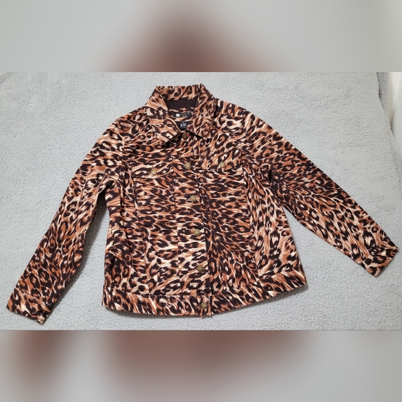 Carole Little Woman Animal Print Jacket Size X - Picture 1 of 8